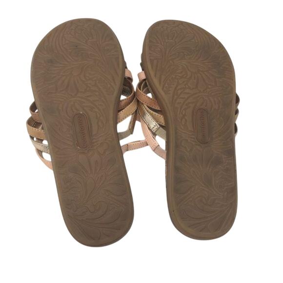Cayce Leather Slide Sandals By Comfortiva - Picture 8 of 9